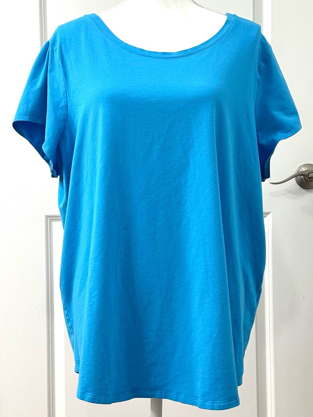 Chico's Zenergy Light Blue Stretch Knit Short Sleeve Tee XXL
